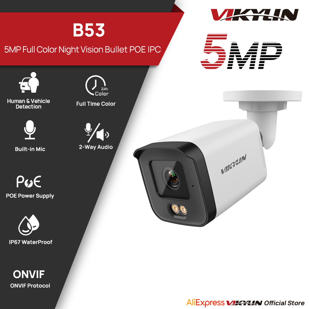 Outdoor Power G Motion - Caméra de sécurité IP VIKYLIN 5MP,