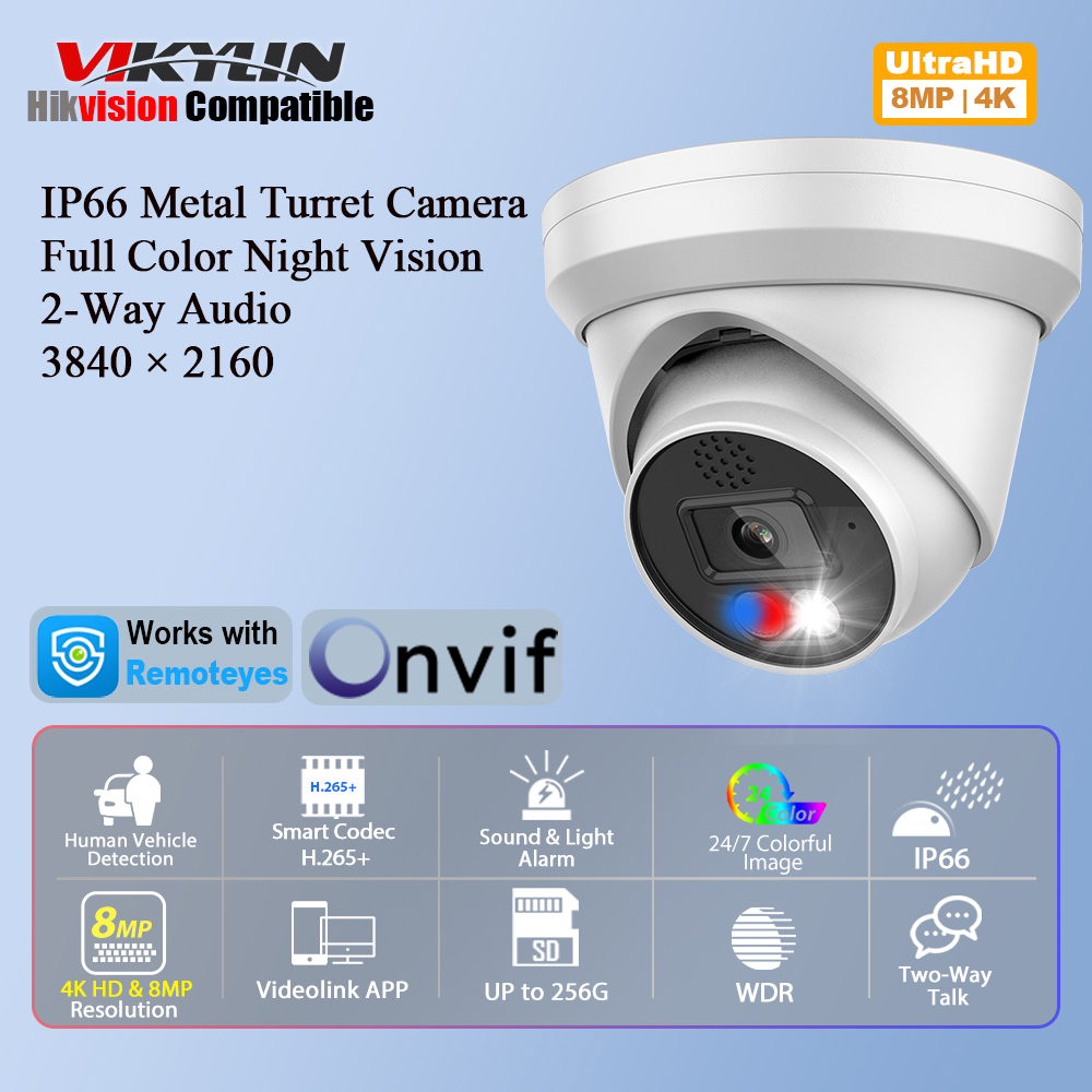 Outdoor Power G Motion - Caméra IP Vikylin 4K 8MP avec