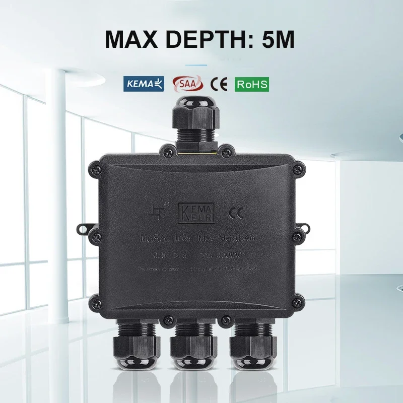 4 voies 1In3Out IP68 étanche 4 - Outdoor Power Cable Junction Box avis et prix